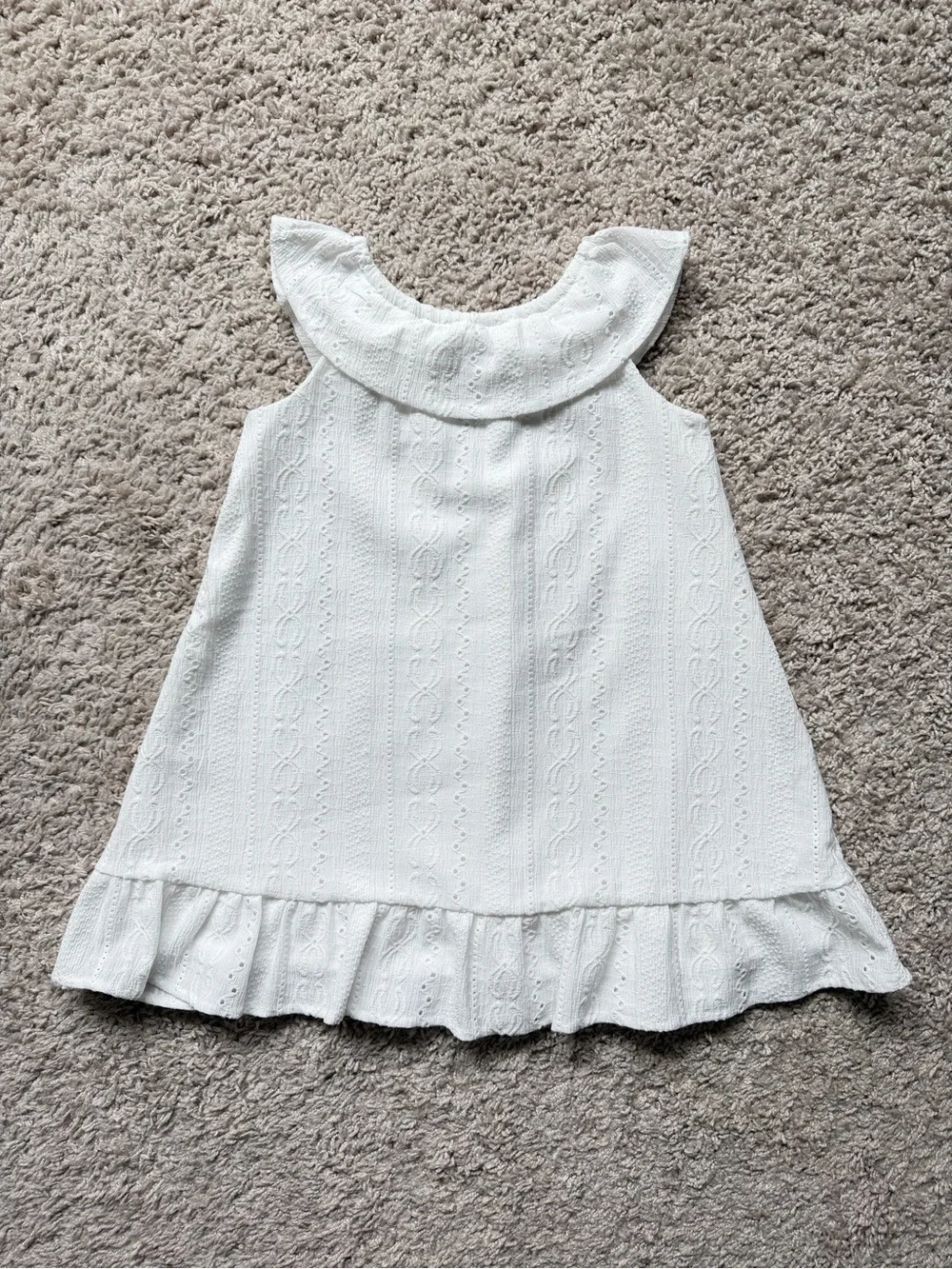 NWOT The Children’s Place White Eyelet Ruffle Toddler Dress 3T